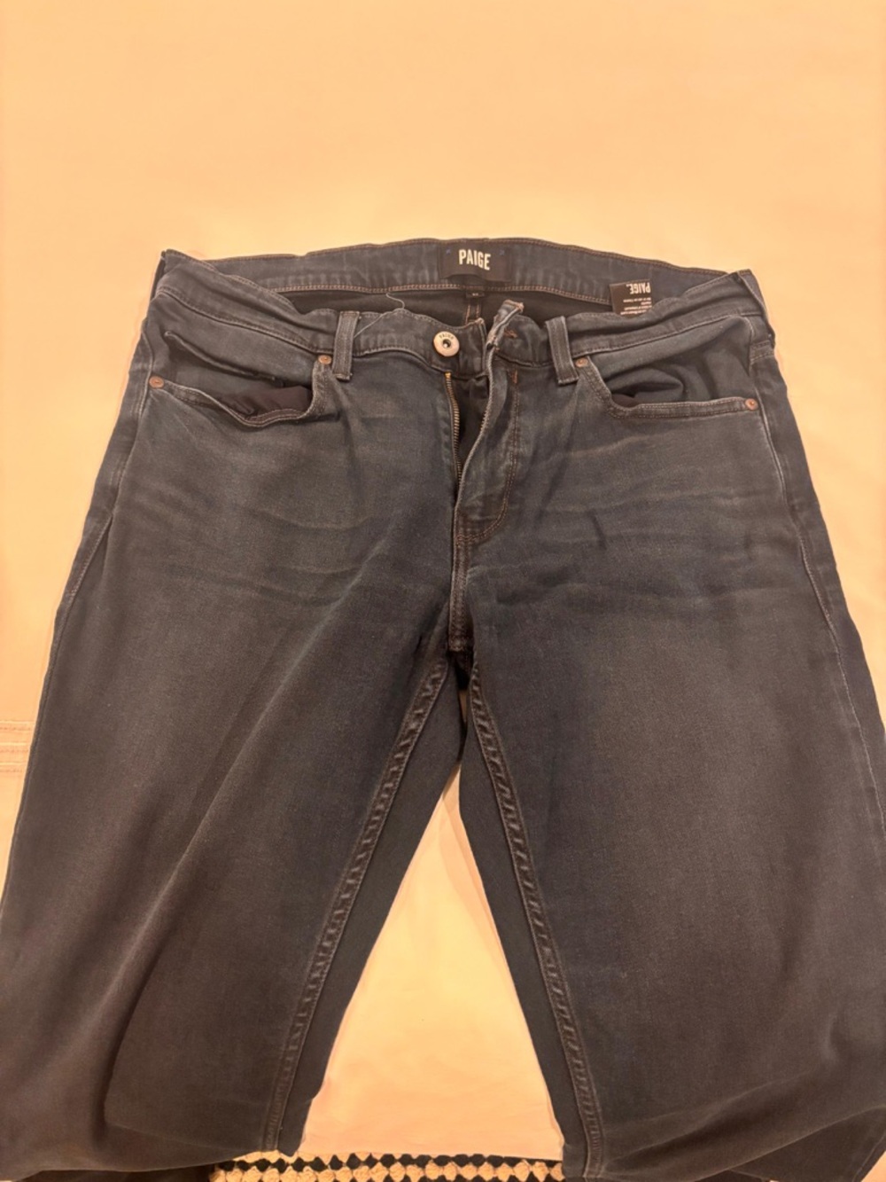 PAIGE Dark Wash Straight Leg Jeans federer version